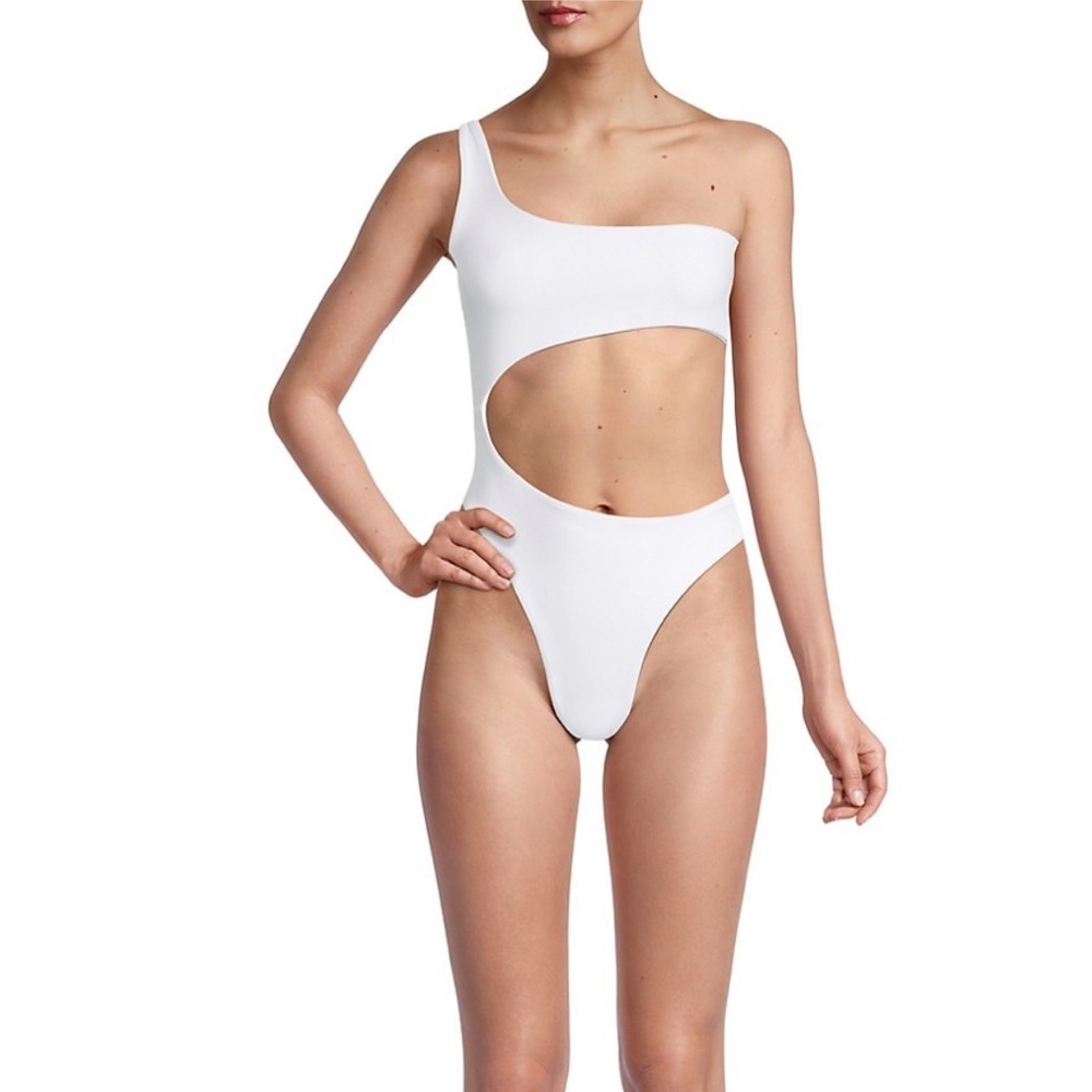 Jade Swim White One-Shoulder One Piece